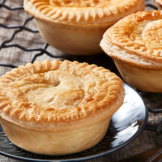 Steak, cheese & bacon pies